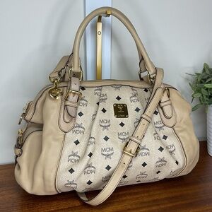 MCM Tan Monogram Satchel